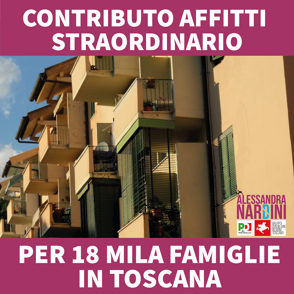 CONTRIBUTO AFFITTI PER 18 MILA FAMIGLIE