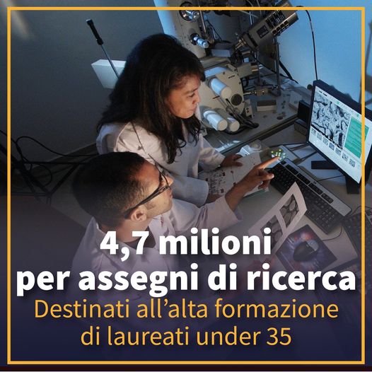 4,7 milioni per assegni di ricerca
