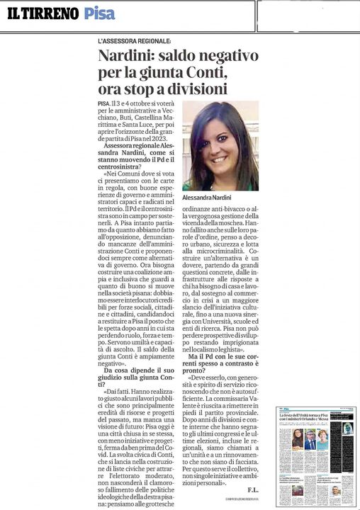 INTERVISTA A IL TIRRENO