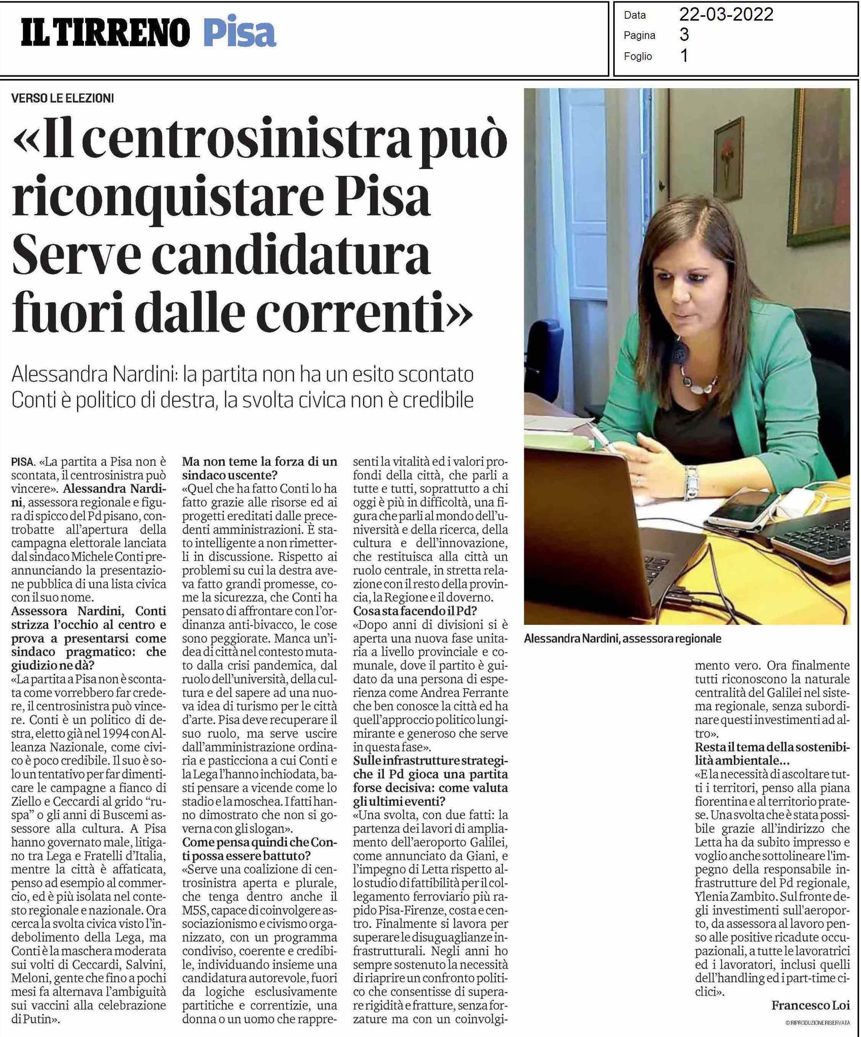 INTERVISTA IL TIRRENO – PISA